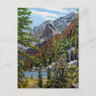 Rustic Colorado Rocky Mountain Lake Scene Postcard