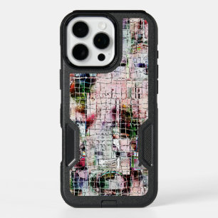 Rustic colored strange drawing under abstract jute iPhone 16 pro max case