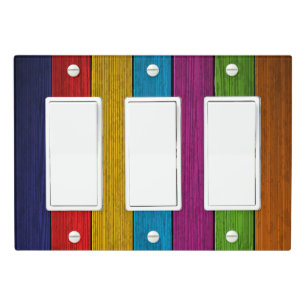 Rustic Colored Wall Planks Light Switch Cover