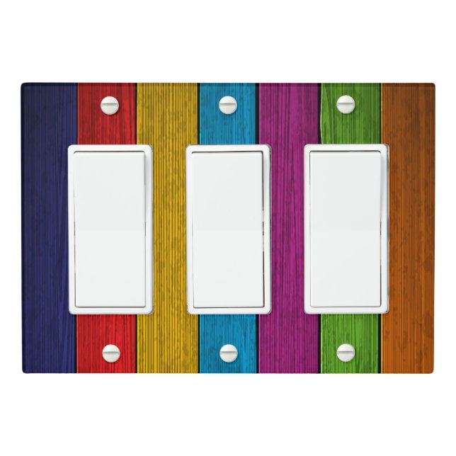 Rustic Colored Wall Planks  Light Switch Cover (In Situ)