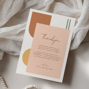 Rustic Colorful Arches Coral Pink Boho Wedding Thank You Card