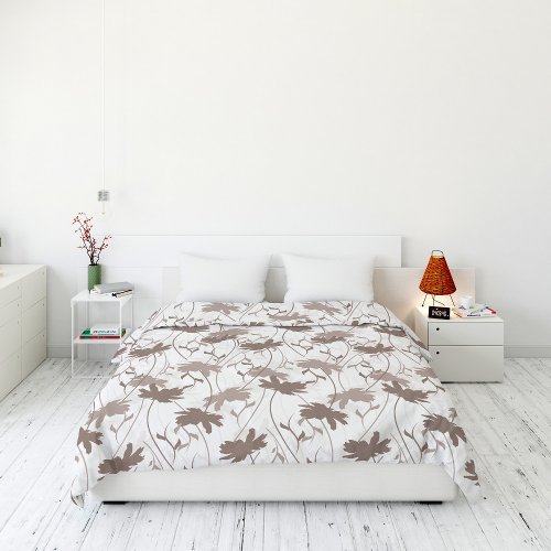 Rustic Colorful Brown Leaf Pattern Duvet Cover