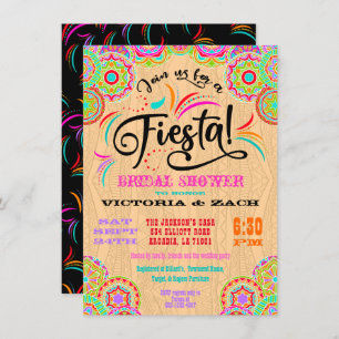 Rustic Colorful Mexican Fiesta Bridal Shower Invitation