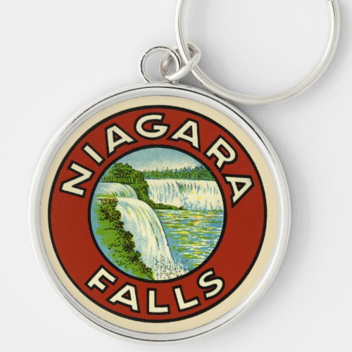 Rustic Colorful Vintage Travel Old Niagara Falls Keychain