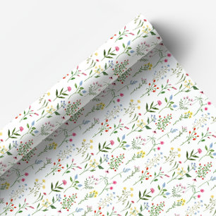 Rustic colorful wildflower floral wrapping paper