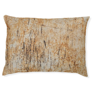 Rustic colors intertwine in corroded metal texture pet bed