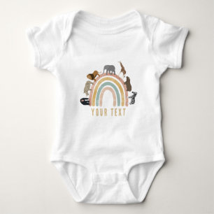 Rustic Colors Rainbow Jungle Animals Baby Bodysuit