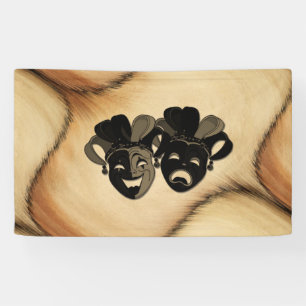 Rustic Comedy and Tragedy Theater Design Banner