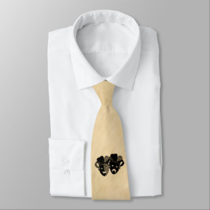 Rustic Comedy and Tragedy Theater Design Neck Tie