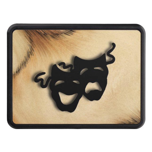 Rustic Comedy and Tragedy Theater Masks Hitch Cover (Front)