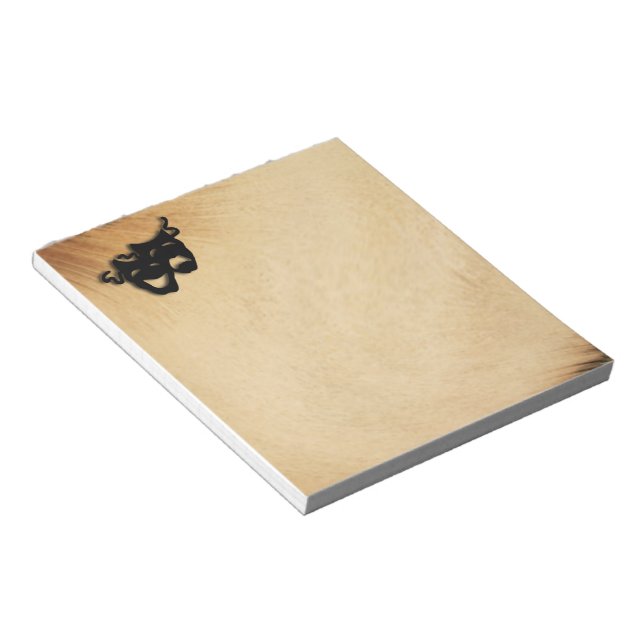 Rustic Comedy and Tragedy Theater Masks Notepad (Angled)
