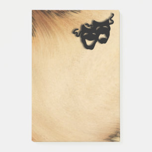 Rustic Comedy and Tragedy Theater Masks Post-it Notes
