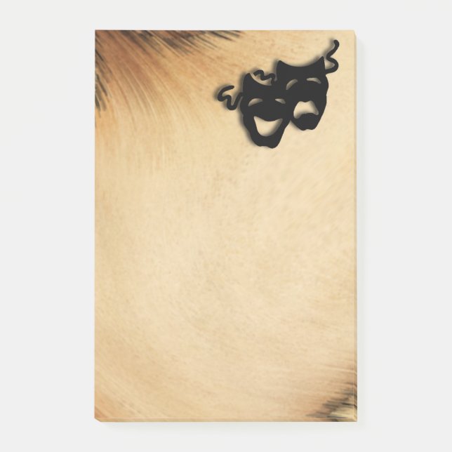 Rustic Comedy and Tragedy Theater Masks Post-it Notes (Front)