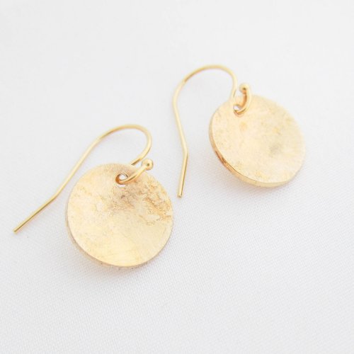 Rustic Concave Gold Earrings