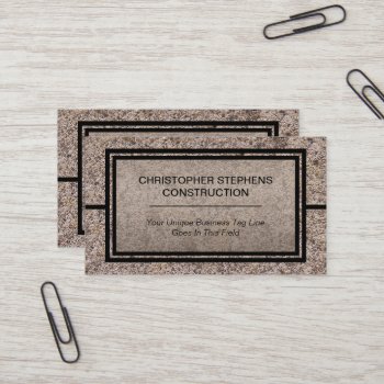 Rustic Concrete Construction Business Business Card by hhbusiness at Zazzle