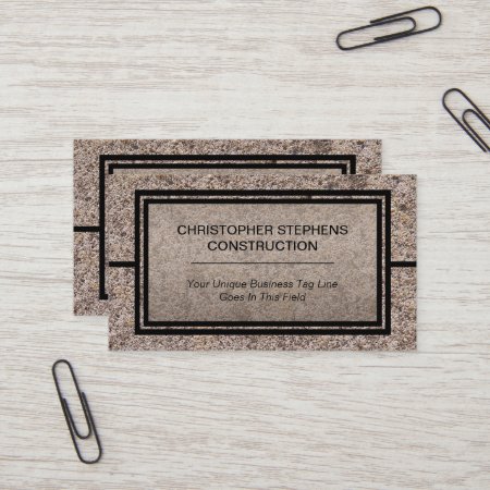 Rustic Concrete Construction Business Business Card