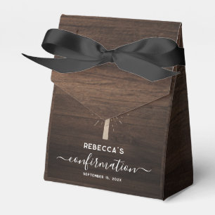 Rustic Confirmation Party Script Church Cross Favor Boxes