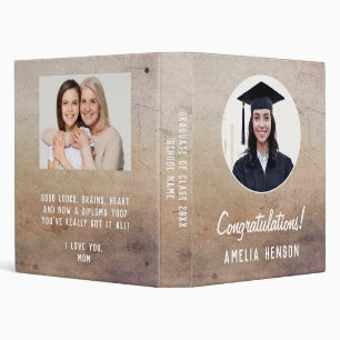 Rustic Congratulations Graduate 2 Photo Album 3 Ring Binder
