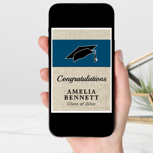 Rustic Congratulations Graduate Cap Graduation Card (Front Digital)
