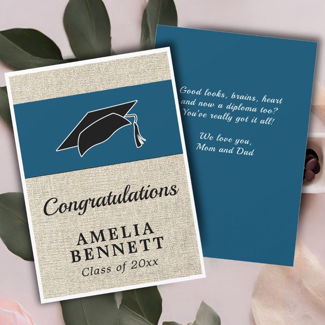 Rustic Congratulations Graduate Cap Graduation Card (Creator Uploaded)