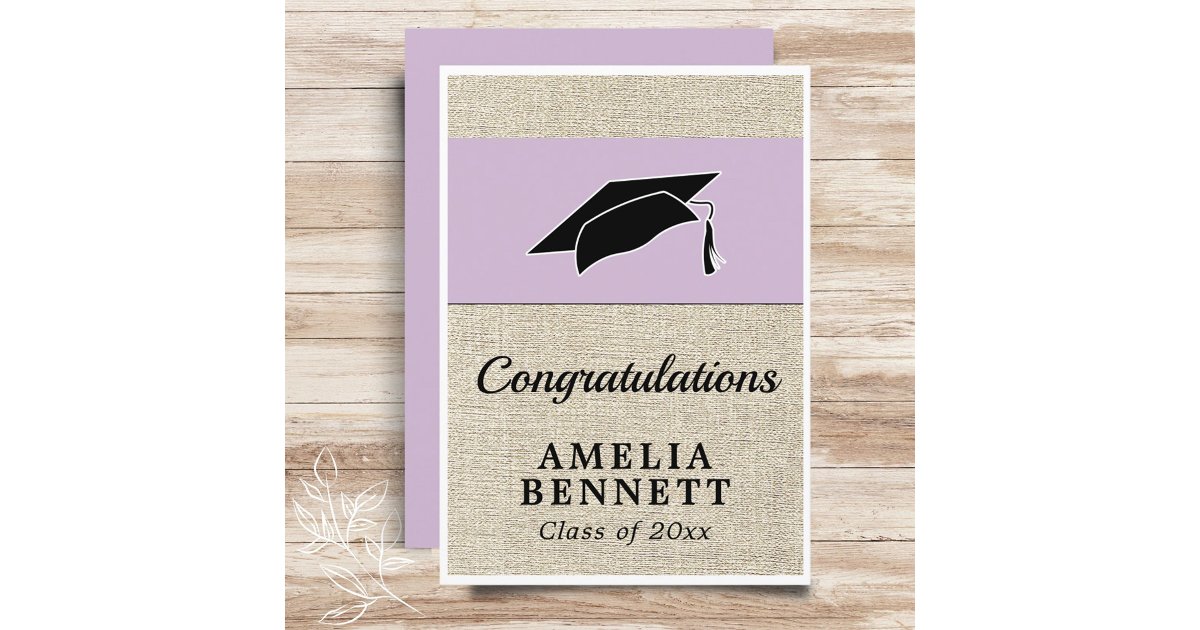 Rustic Congratulations Graduate Cap Graduation Card | Zazzle