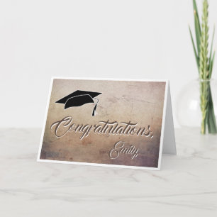 Rustic Congratulations Graduation Cap Card