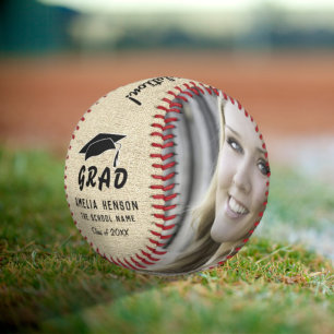 Rustic Congratulations Graduation Photo Softball