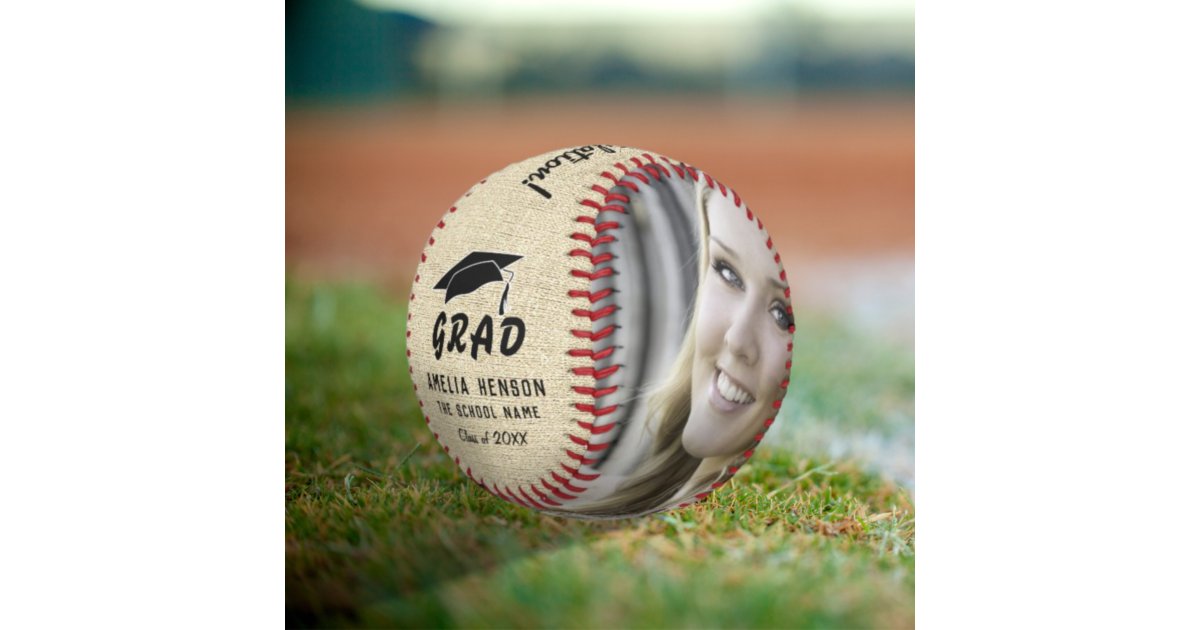 Congratulations Softball Rustic Congratulations Graduation Photo Softball | Zazzle