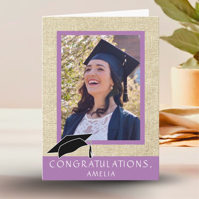 Rustic Congratulations Photo Graduation  Card (Creator Uploaded)