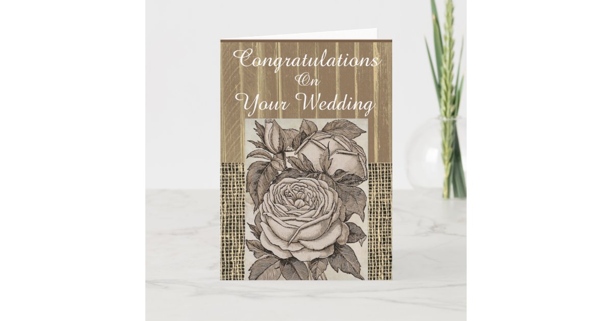 Rustic Congratulations Wedding Card | Zazzle