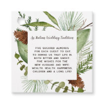Rustic Conifer Branches Pine cone Wedding Favor Tags