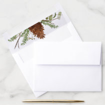 Rustic Conifer Pine cone wedding Envelope Liner