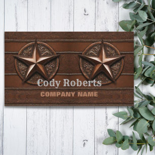 Rustic Construction Handyman Texas Star Western Business Card