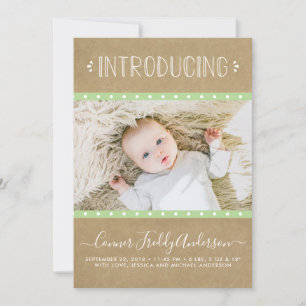 Rustic Contry Kraft Birth Announcement