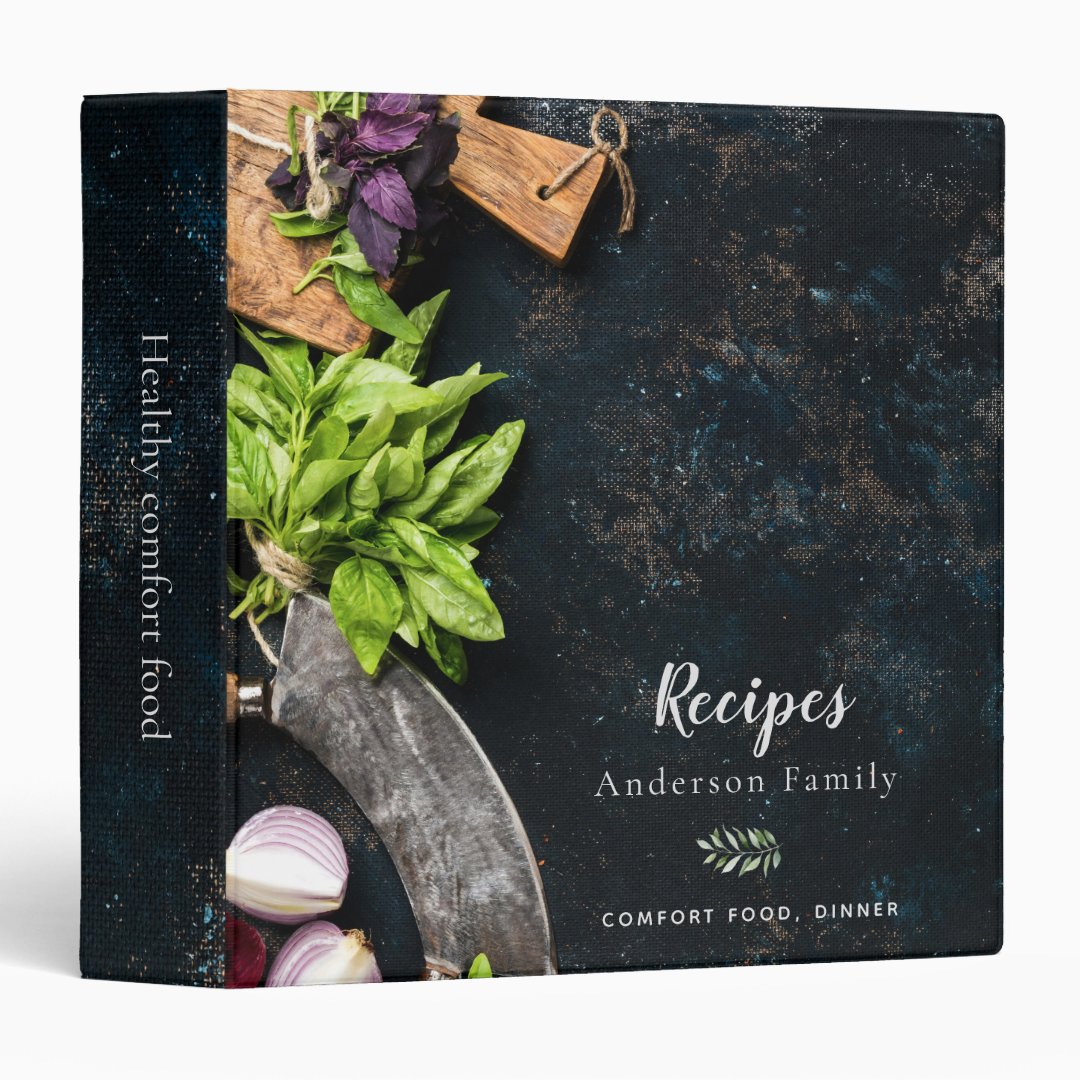 Rustic cookbook family dinner recipes 3 ring binder | Zazzle