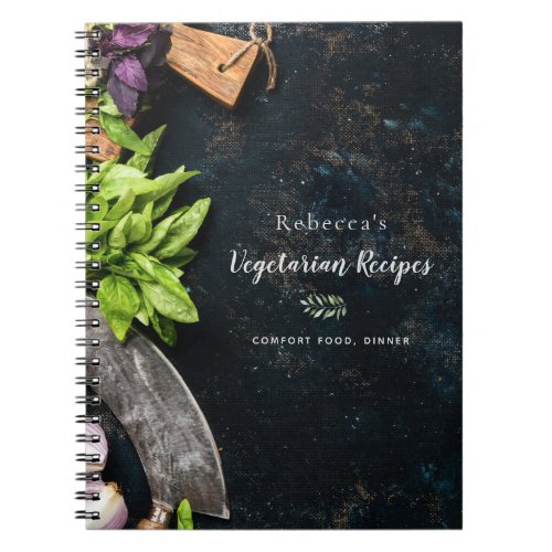 Rustic cookbook vegitarian home cooking recipes notebook