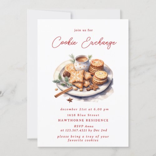 Rustic Cookie Exchange Christmas Party Invitation