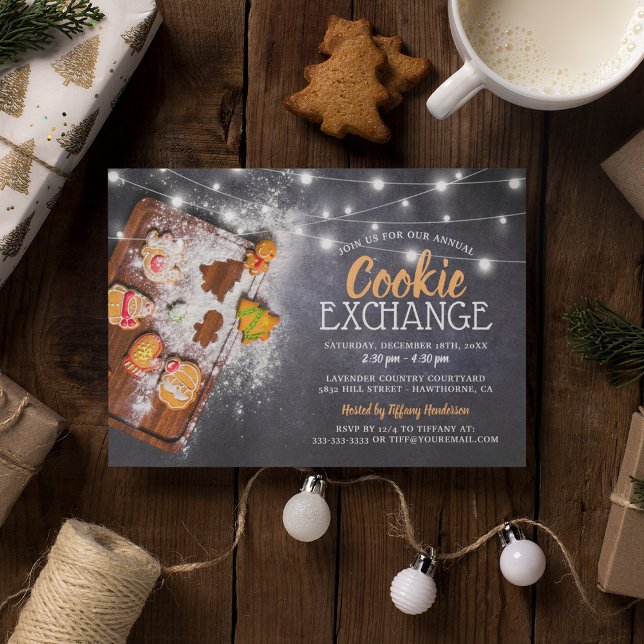 Rustic Cookie Exchange Xmas Party Invitation (Creator Uploaded)