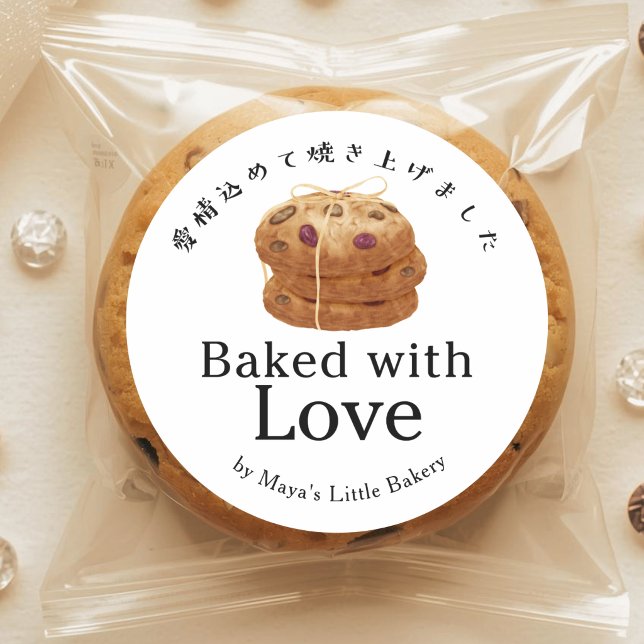 Rustic Cookie Stack Baked with Love Classic Round Sticker (Creator Uploaded)