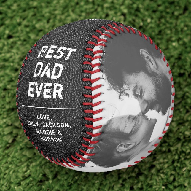 Rustic Cool Modern Photo Father's Day Vintage Baseball (Rustic Cool Modern Photo Father's Day Vintage Baseball)