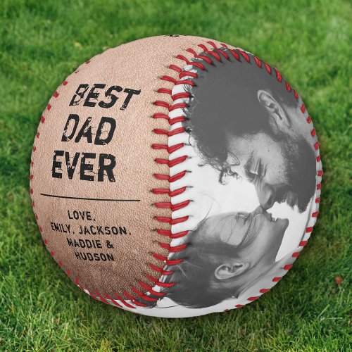 Rustic Cool Modern Photo Fathers Day Vintage  Baseball