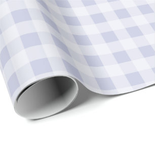 Rustic Cool Periwinkle Gray Gingham Wrapping Paper