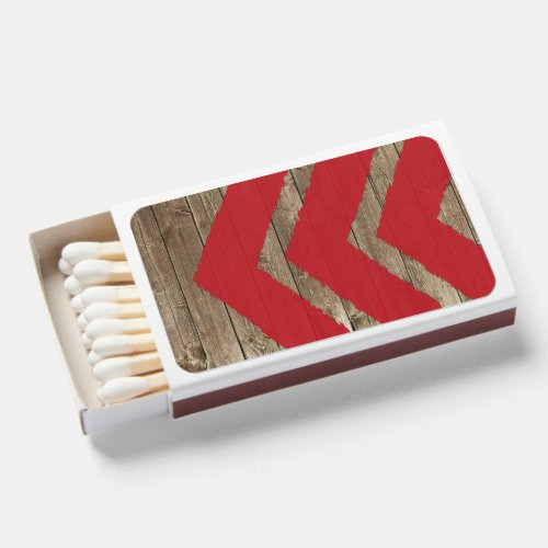 Rustic Cool Red Arrow Wooden Design Men Matchboxes