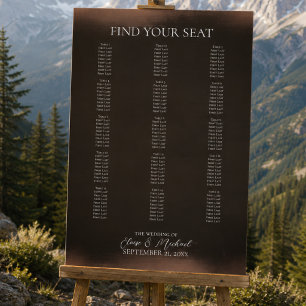 Rustic Copper Brown Texture Wedding Seating Chart Foam Board