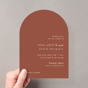 Rustic Copper Editorial Modern Wedding Acrylic Invitations
