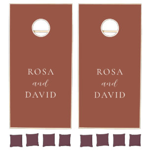 Rustic Copper Editorial Modern Wedding Cornhole Set