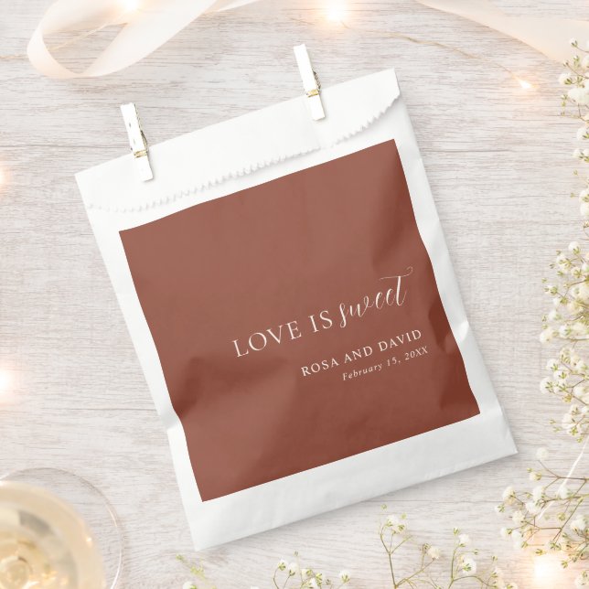 Rustic Copper Editorial Modern Wedding Favor Bag (Clipped)