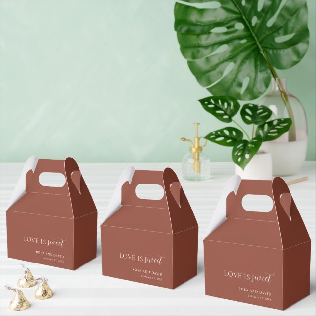 Rustic Copper Editorial Modern Wedding Favor Boxes (Multiple)