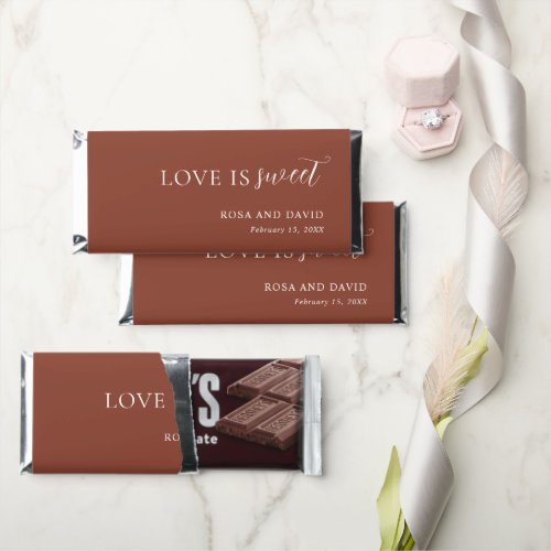 Rustic Copper Editorial Modern Wedding Hershey Bar Favors