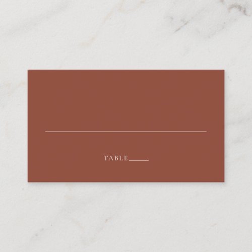 Rustic Copper Editorial Modern Wedding Place Card